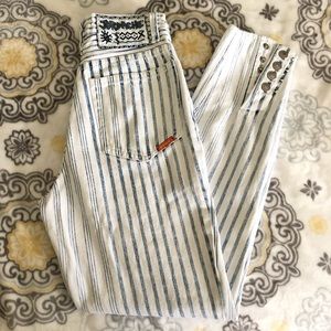Vtg Jordache Striped High-Waisted Mom Jeans